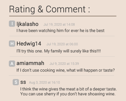 Recipe Comments