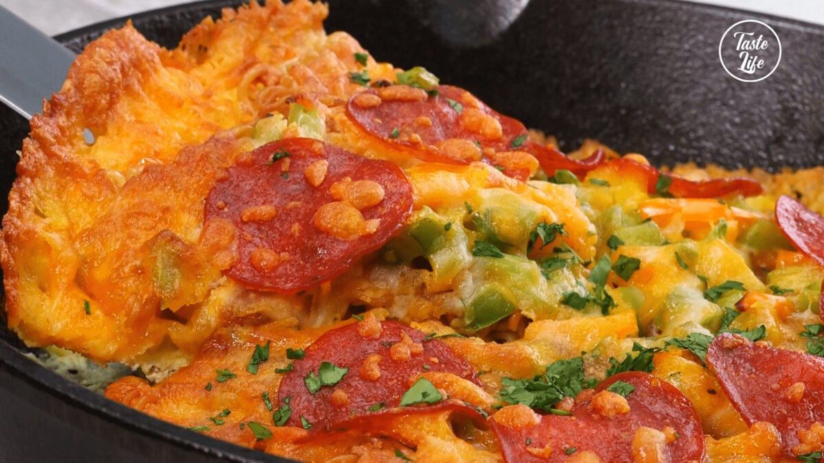 Ramen Noodles Pizza Bake chow mein easy stir fry recipe how to Taste Life