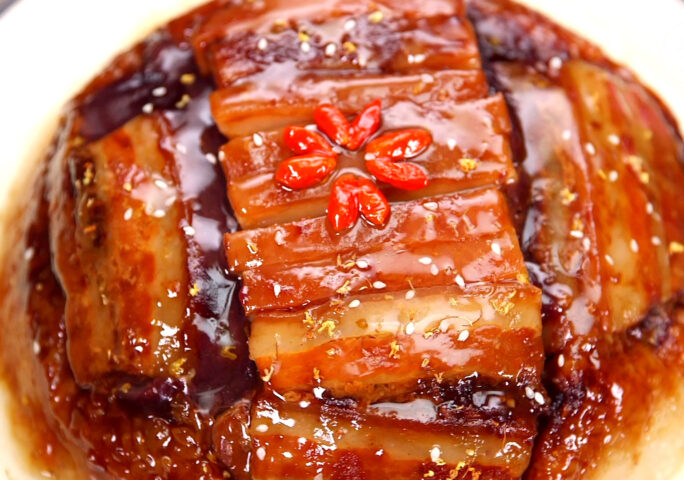 Steamed Pork Belly with Sweet Red Bean Paste