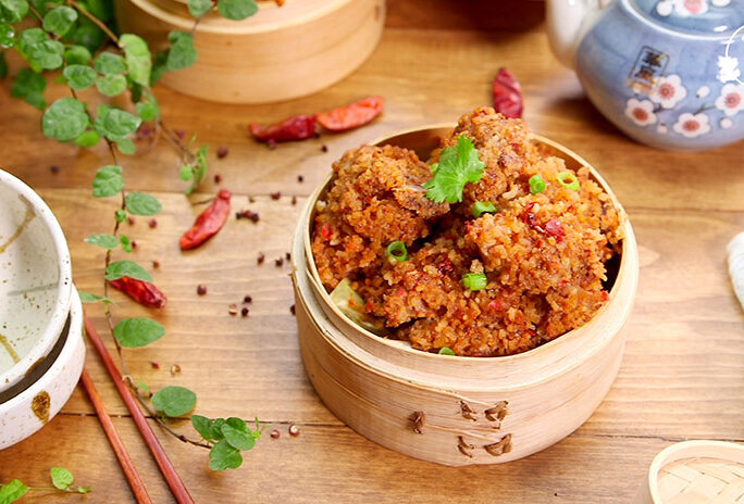 Spicy Steamed Ribs With Rice Meal