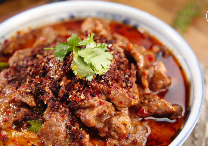 Sichuan Boiled Beef in Fiery Sauce