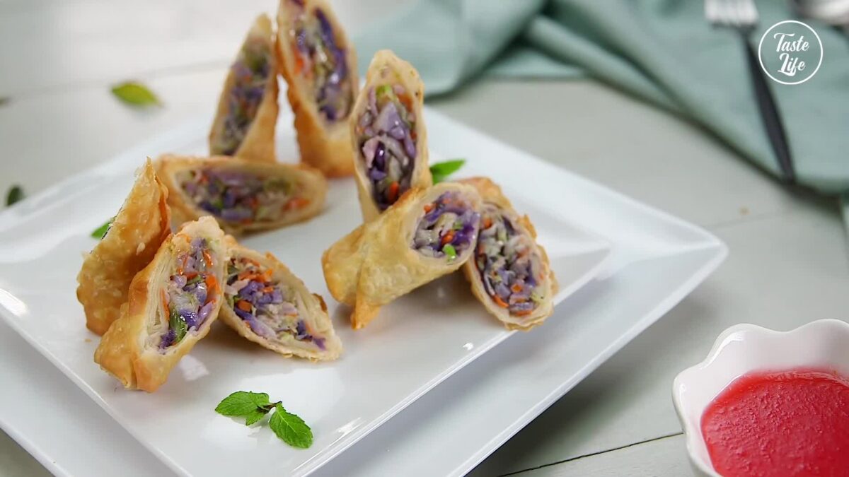 Egg Rolls With Apple Plum Sauce appetizer recipes appetizers easy appetizers Taste Life