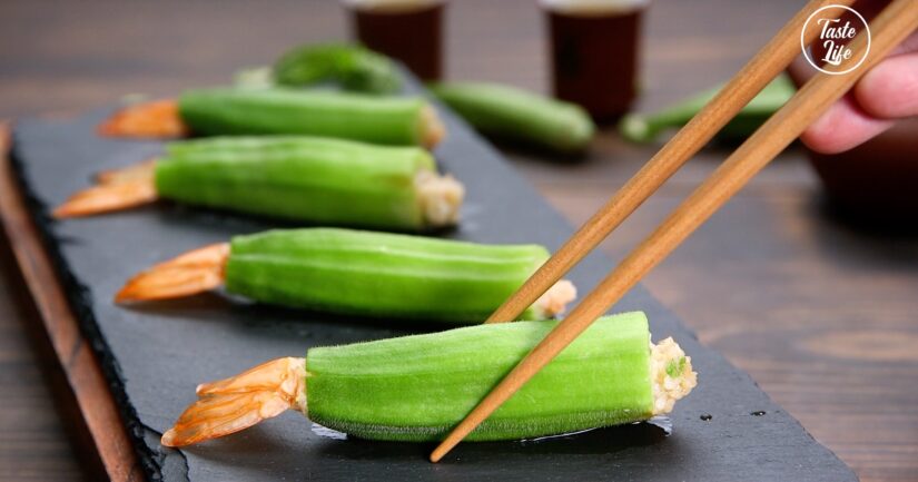 Okra Stuffed with Shrimps