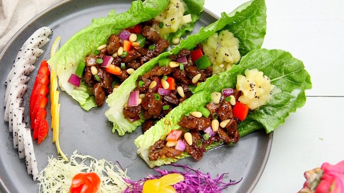Beef and Pine Nuts Lettuce Wrap dinner recipes easy dinner ideas