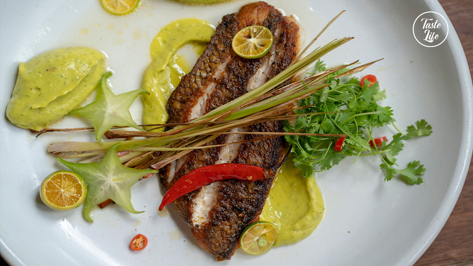 Pan-fried fish fillets with nicoise salad