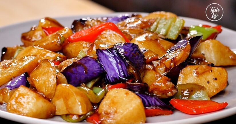 Sautéed Potato, Green Pepper and Eggplant