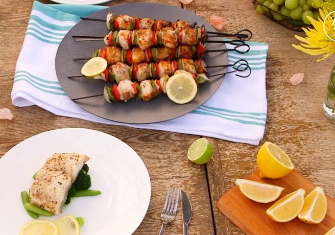 Pan Grilled Fish Skewers  No Oven Grilled Fish - Flavor Quotient