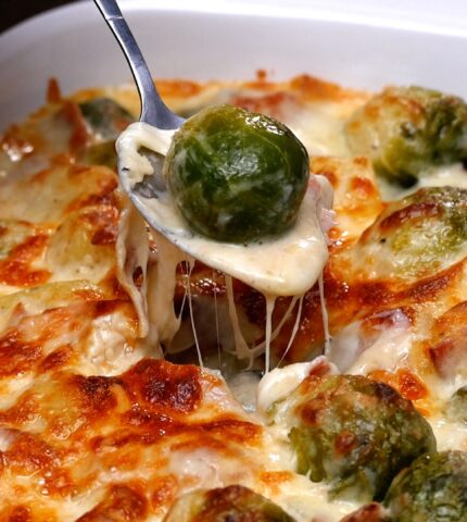 Brussels Sprouts Gratin With Cheese