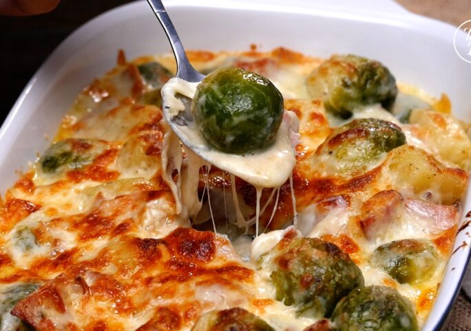 Brussels Sprouts Gratin With Cheese