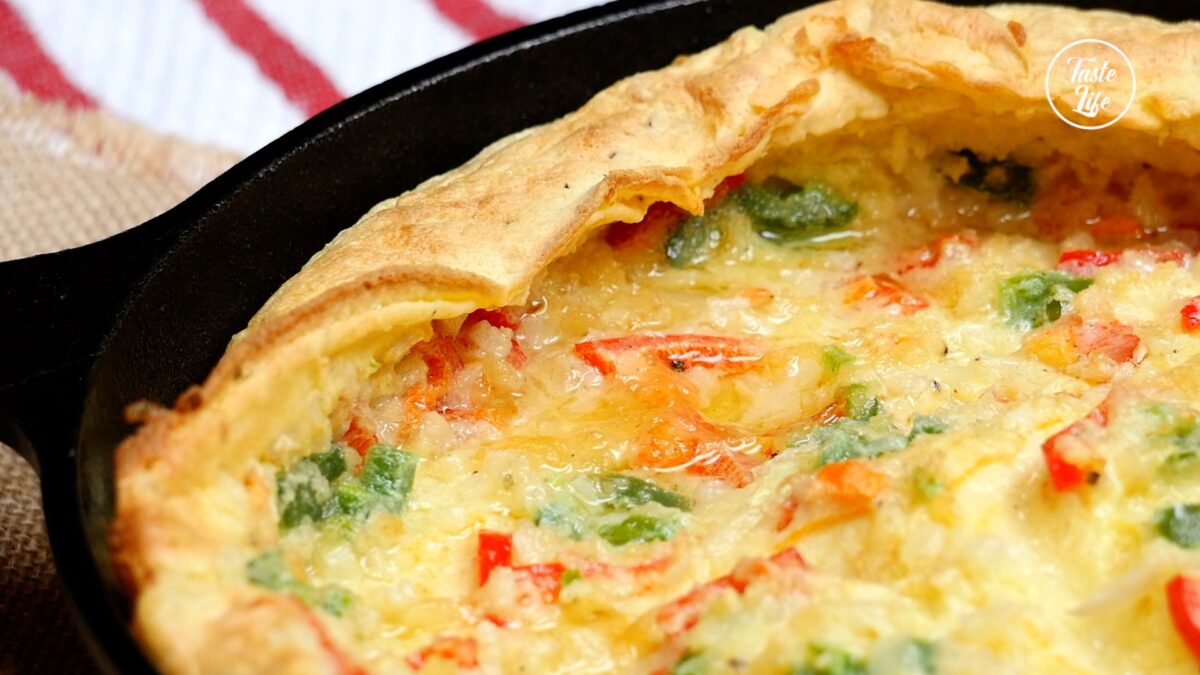 Fluffy Skillet Omelette bacon breakfast crepes Taste Life