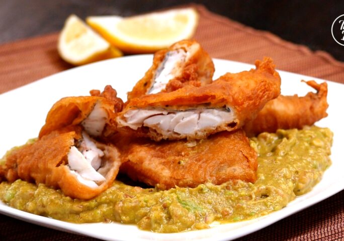 Fried Fish with Avocado Sauce