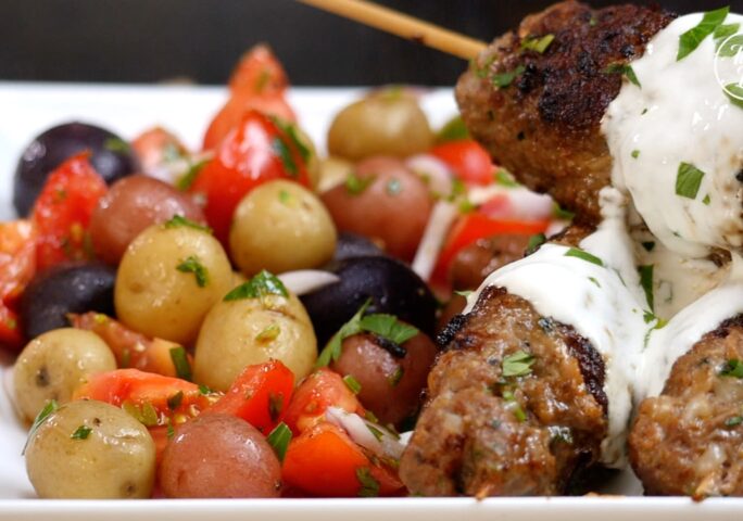 Pan Seared Beef Skewers