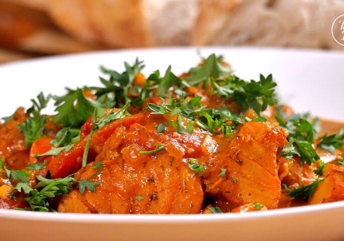 Tomato Fish Stew with Bread