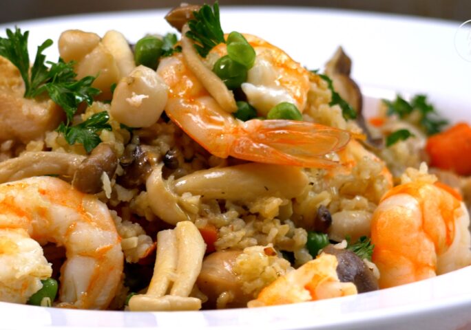 Chicken and Shrimp Skillet Rice