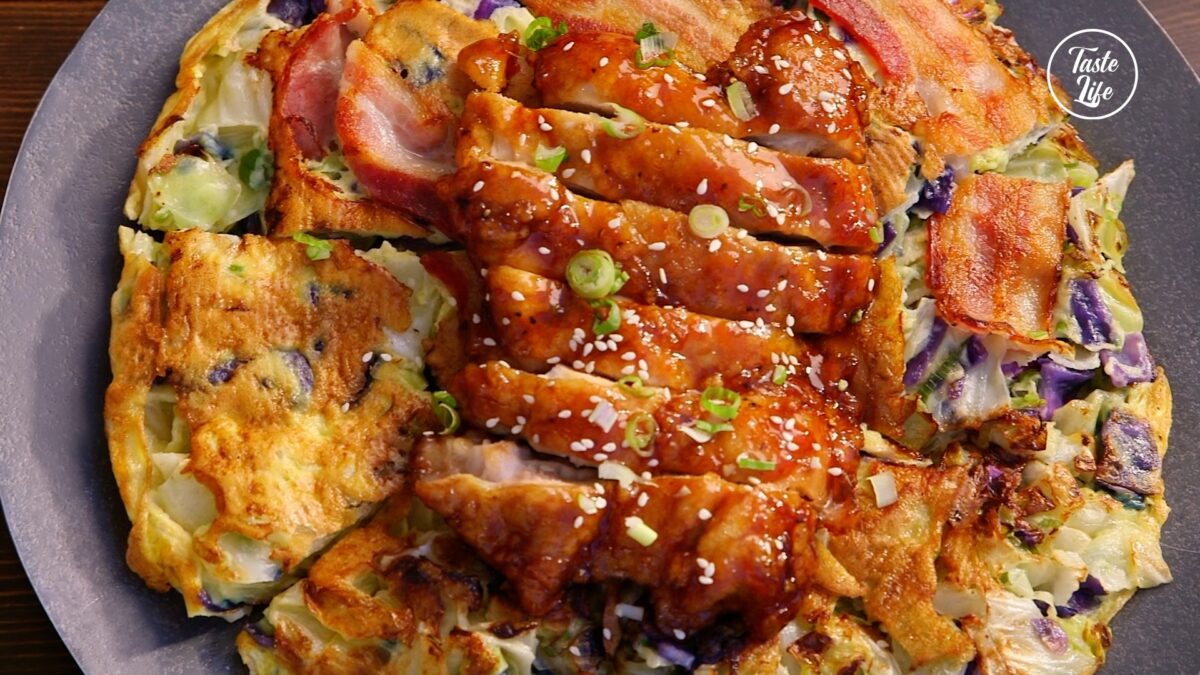 Teriyaki Chicken with Cabbage Pancake best chicken recipes chicken stir fry chinese food