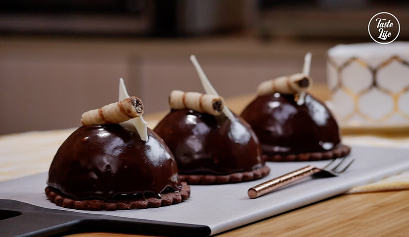Chocolate-Honey Dome Cake with Chocolate-Honey Glaze Recipe | Bon Appétit