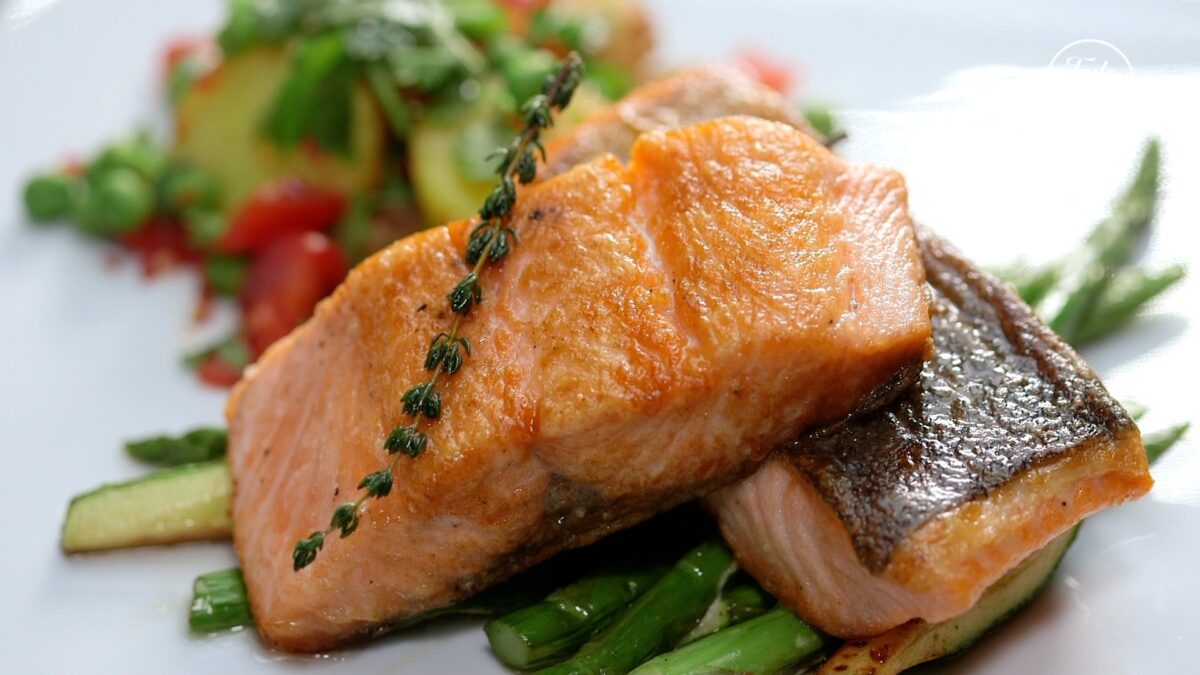 Pan-Seared Salmon with Spicy Potato Salad | dinner ideas | dinner ...