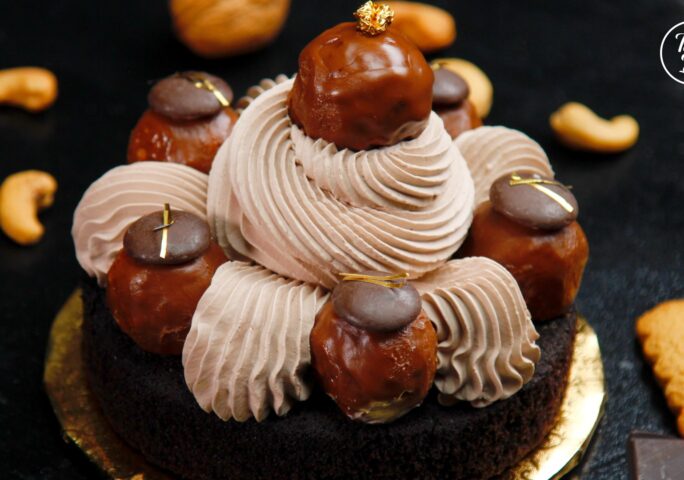 Chocolate Cake With Chocolate Nut Balls
