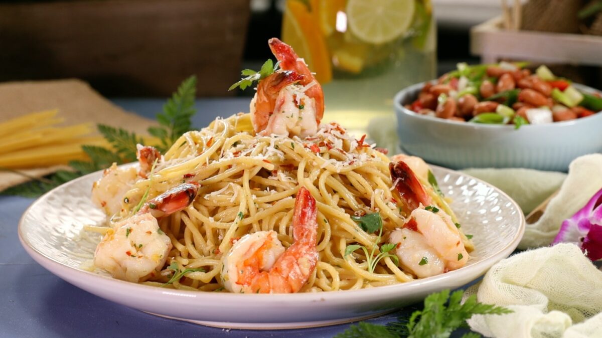 Prawn and Spaghetti in a White Wine Butter Sauce | dinner ideas | dinner recipes | easy dinner ideas