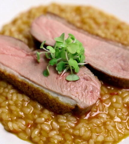 Asian Risotto With Salt Dry Duck Breast