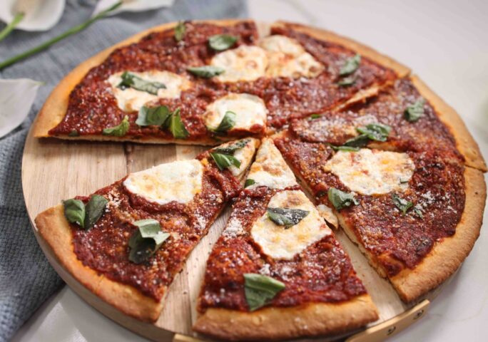 Homemade Pizza With Tomato Sauce | bacon | breakfast | breakfast