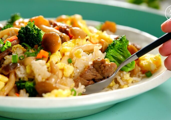 Fried Rice With Sweet Mushrooms