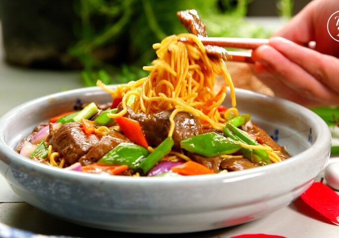 Chewy Noodles Covered in Savory Oyster Sauce