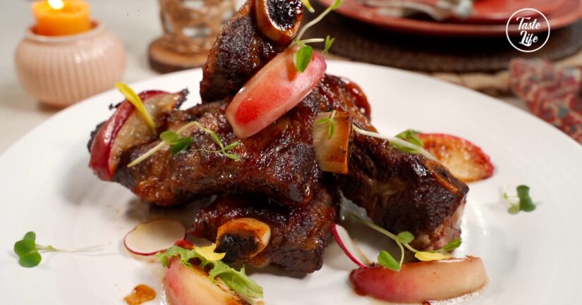 Roasted Beef Back Ribs With Peach