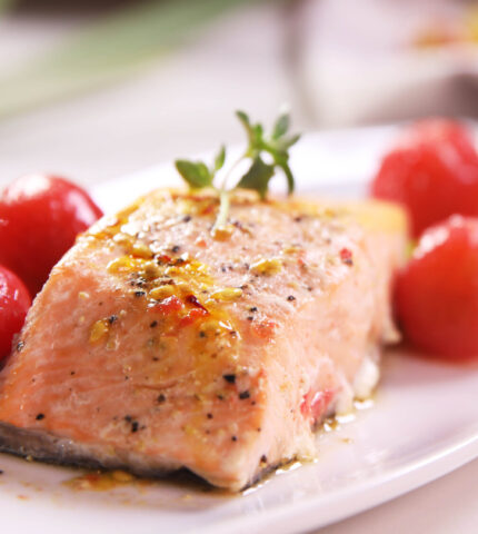 Salmon in Pappiotte With Asparagus Cherry Tomatoes