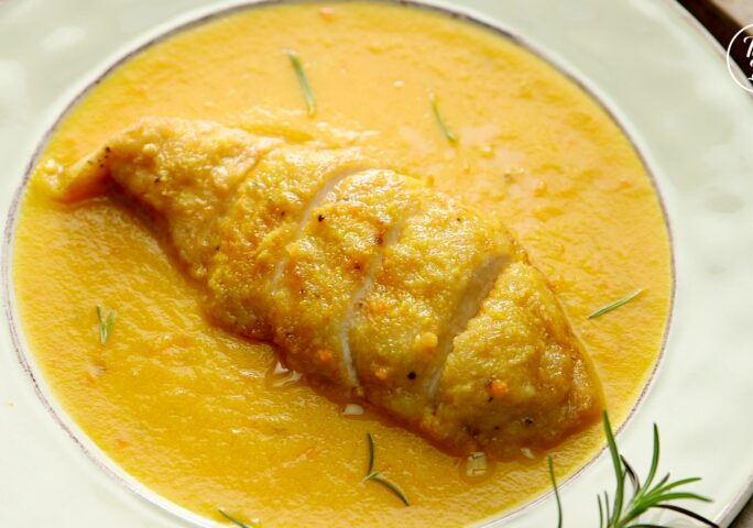 Crispy Chicken In Creamy Pumpkin Sauce