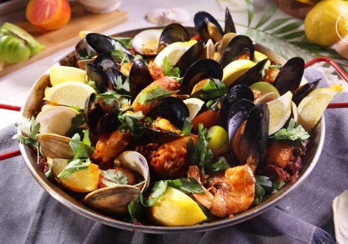 Paella: Seafood-and-Chicken with Chorizo