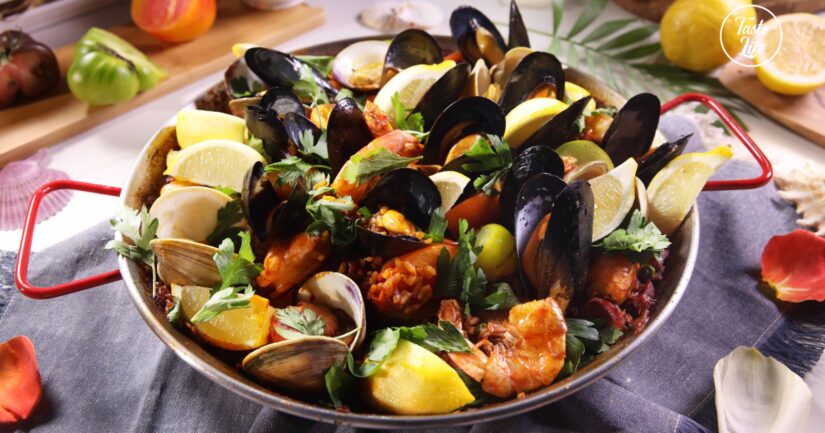 Paella: Seafood-and-Chicken with Chorizo