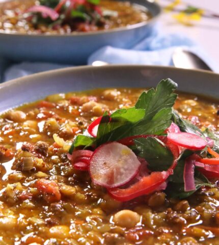 Harira Soup | Moroccan Tomato Soup with Chickpeas