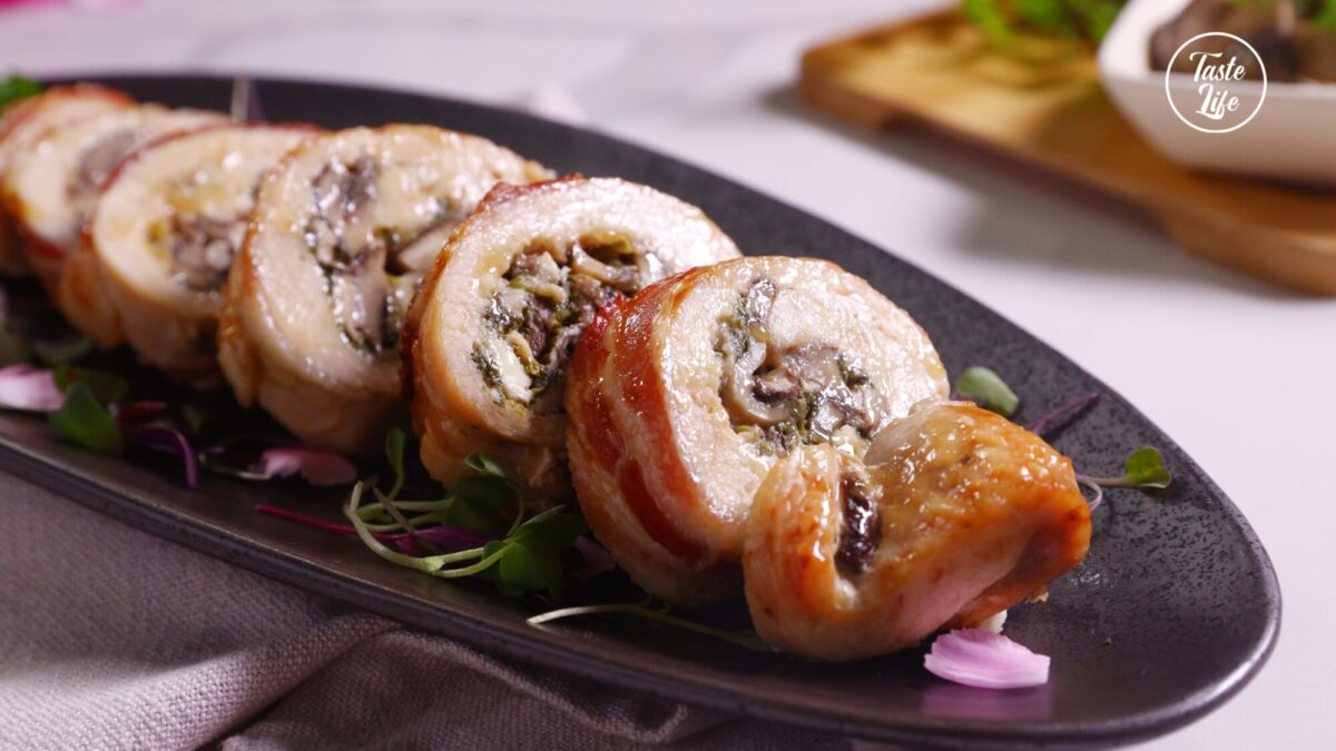 Chicken Roulades Stuffed With Spinach and Goat Cheese chicken