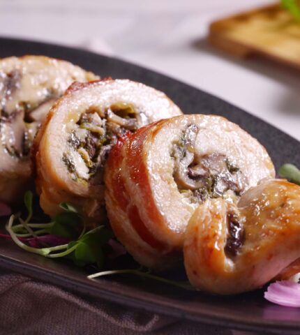Chicken Roulades Stuffed With Spinach and Goat Cheese