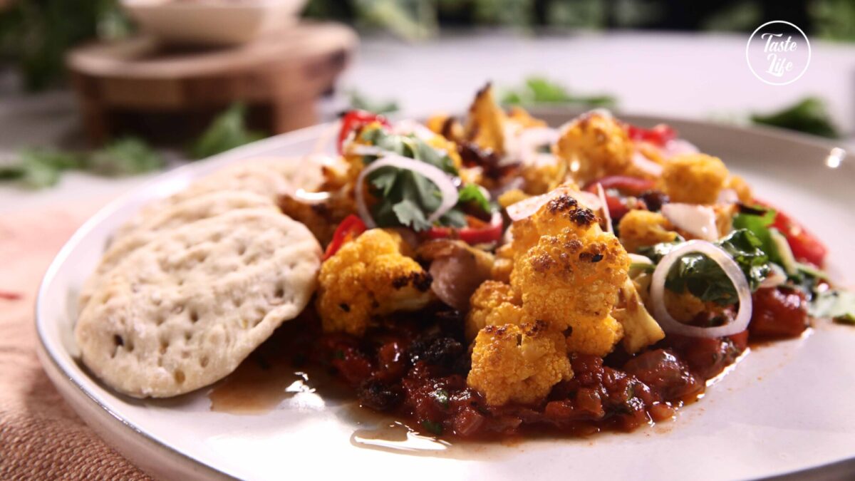 Roasted Curried Cauliflower With Chermoula | vegetarian | Taste Life