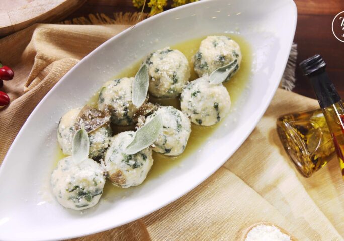 Tuscan style Goat Ricotta and Spinach Gnudi