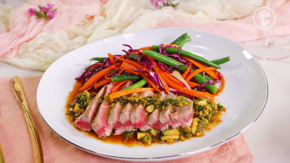 Seared Ahi Tuna with Asian Salsa crab fish Lobster Taste Life