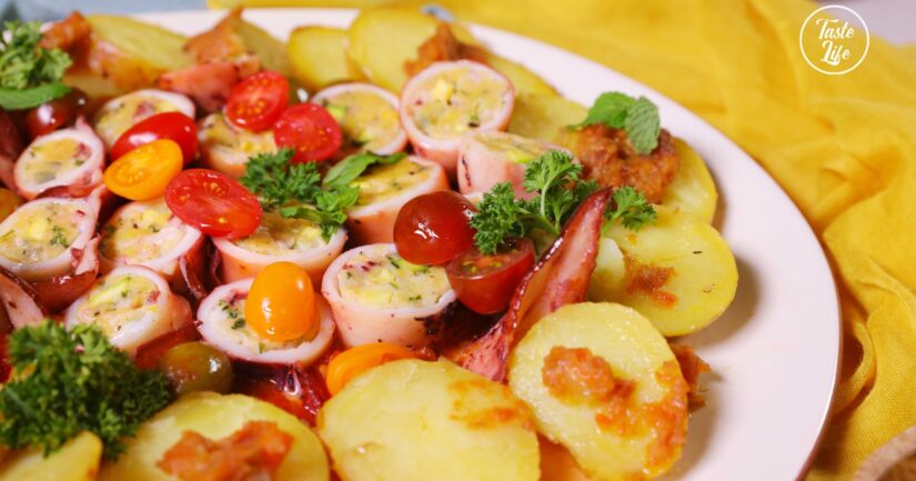 Calamari Sicilian With a Roasted Heirloom Carrot