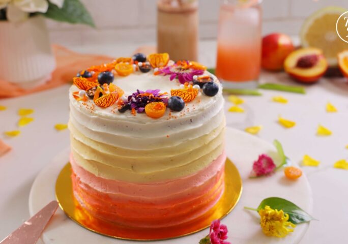 Peachy Queen Ombre Cake