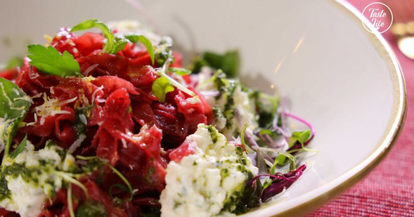 Homemade Vegan Beetroot Fettutine