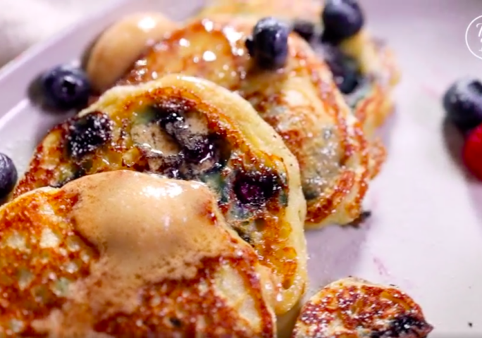 Blueberry Buttermilk Pancake with Sausage