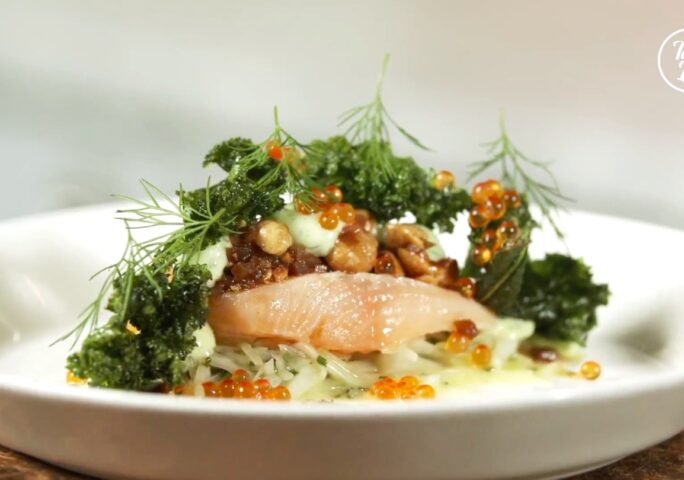Lightly Baked Arctic Char With Crispy Kale