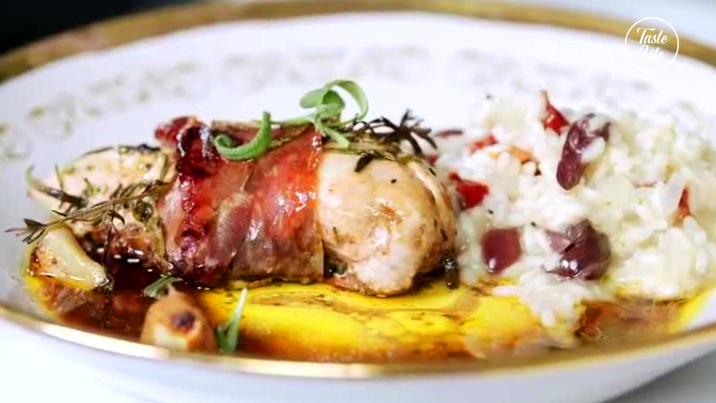 Parma-Wrapped Chicken Fillet With Balsamic Sauce & Risotto | chicken | dinner | easy recipes | Taste