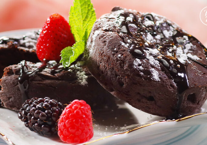 Dark Chocolate Lava Cake with Berries