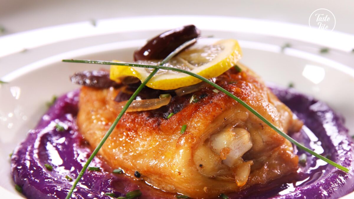 Braised Chicken With Mashed Purple Sweet Potatoes | best chicken recipes | chicken dinner | dinner i