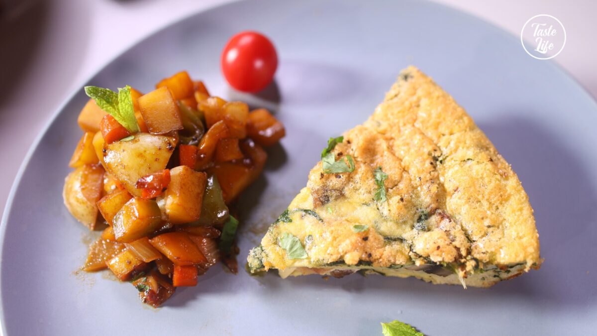 Keto Bacon Spinach Mushroom Frittata brunch cooking dinner