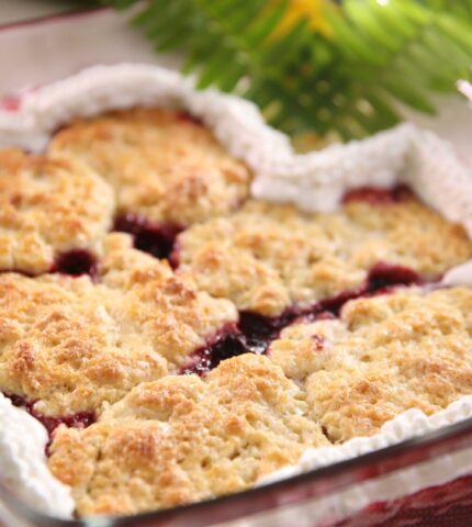 Mixed Berry Cobbler With Vanilla Whipped Cream