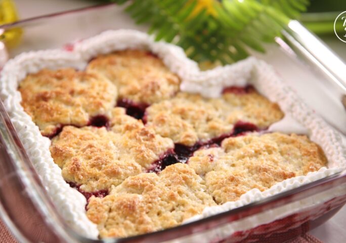 Mixed Berry Cobbler With Vanilla Whipped Cream