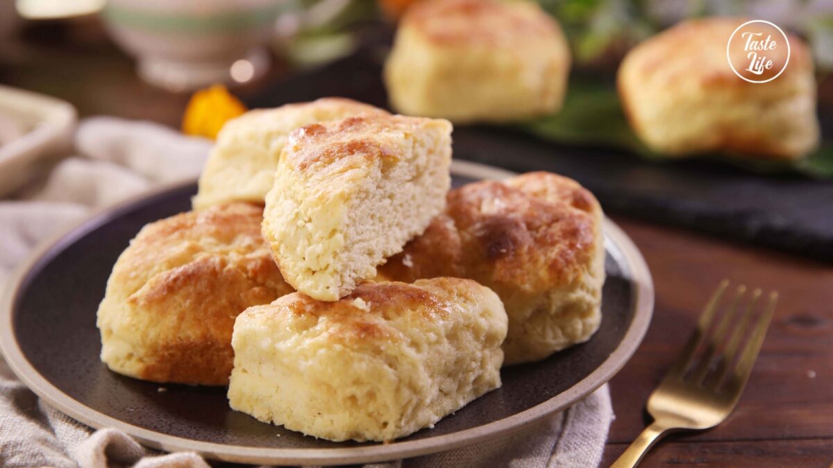 Biscuits and Gravy With Homemade Hash Browns bacon breakfast